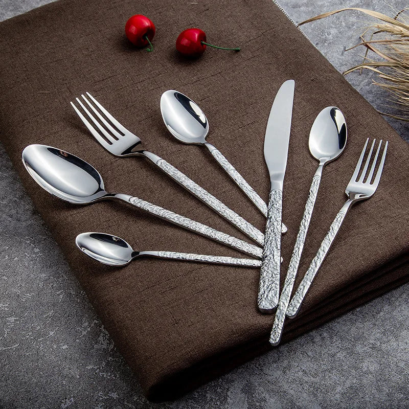 Stainless steel Western Cutlery set Knife Fork Spoon Dinner Set Dessert Dinnerware Western Steak Knife Tableware Spoon Fork