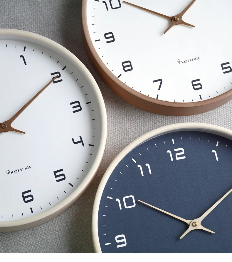 Nordic Solid Wood Wall Clock Living Room Household Clock Decoration Silent Clock Japanese Modern Light Luxury Creative Clock