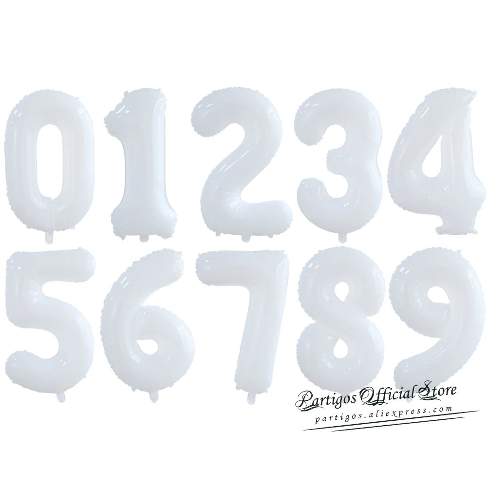 PartyPro Roségold Zahlenballons - Set 10 Stück 16 30 40Zoll