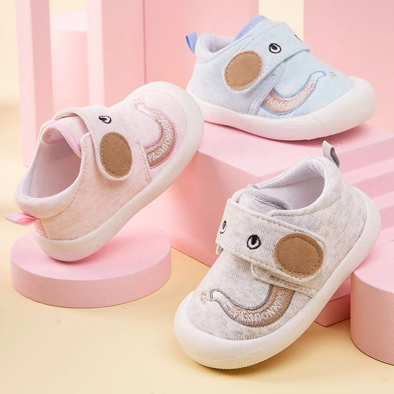 Frühling Herbst Baby Schuhe 2025 - Neugeborene Elefant Cartoon Erste Laufschuhe - Jungen Mädchen Rutschfest Weiche Sohle 0-1J