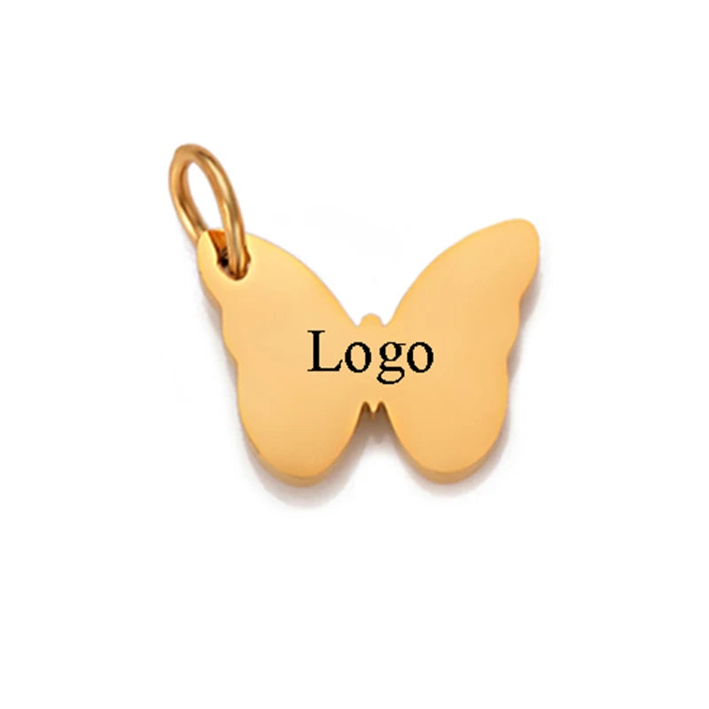 Set de pandantive gravate din oțel inoxidabil 2025 - 5 piese bijuterii DIY inimă stea triunghi fluture