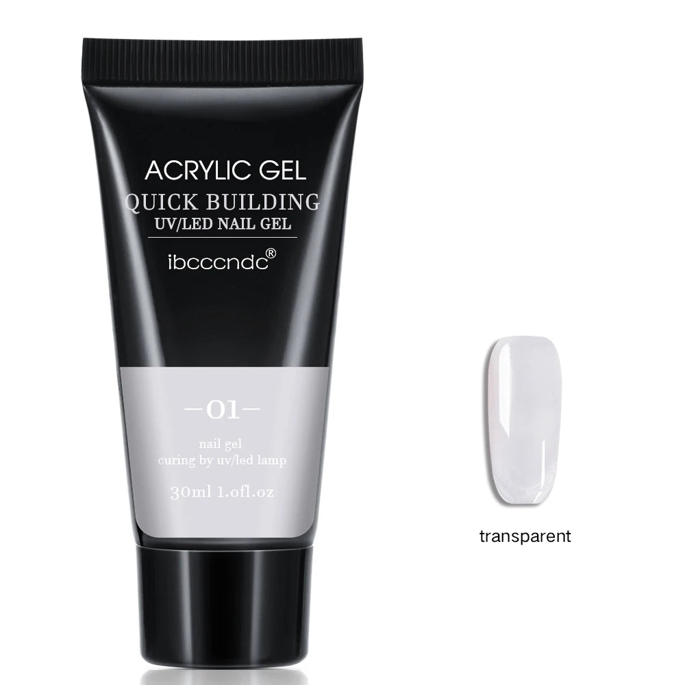 Gel de unghii 2025: 30ml acrilic dur, transparent - Colecție UV LED