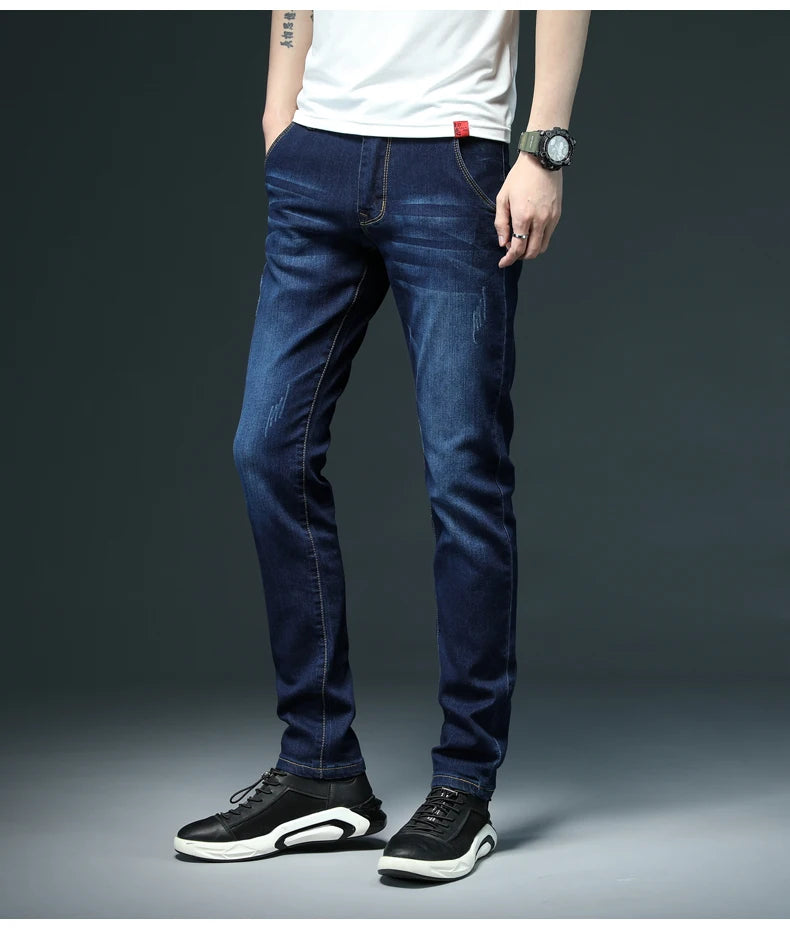 Blugi skinny elastici SevenColor - Slim, Denim, Mărimi S-XL