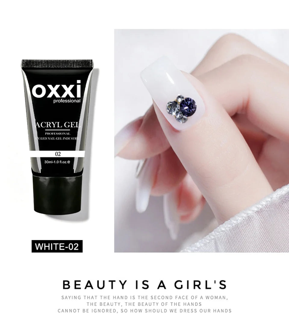 OXXI 30ml Acryl Gel Semi-permanent Poly Nail Gel Manicure Quick Easy Gel for Extension uv led Builder Varnish Acrylic Gellac New