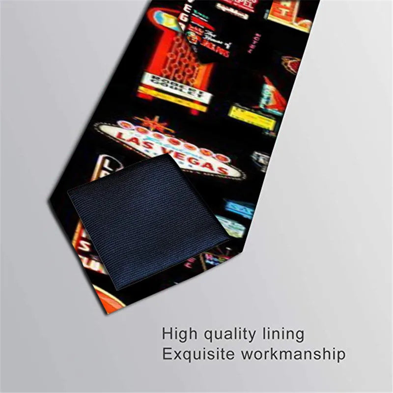 Men's Fashion Plaid Ties 8cm Black Creative Novelty Necktie 3D Printed Tie For Men Funny Party Wedding Accessories