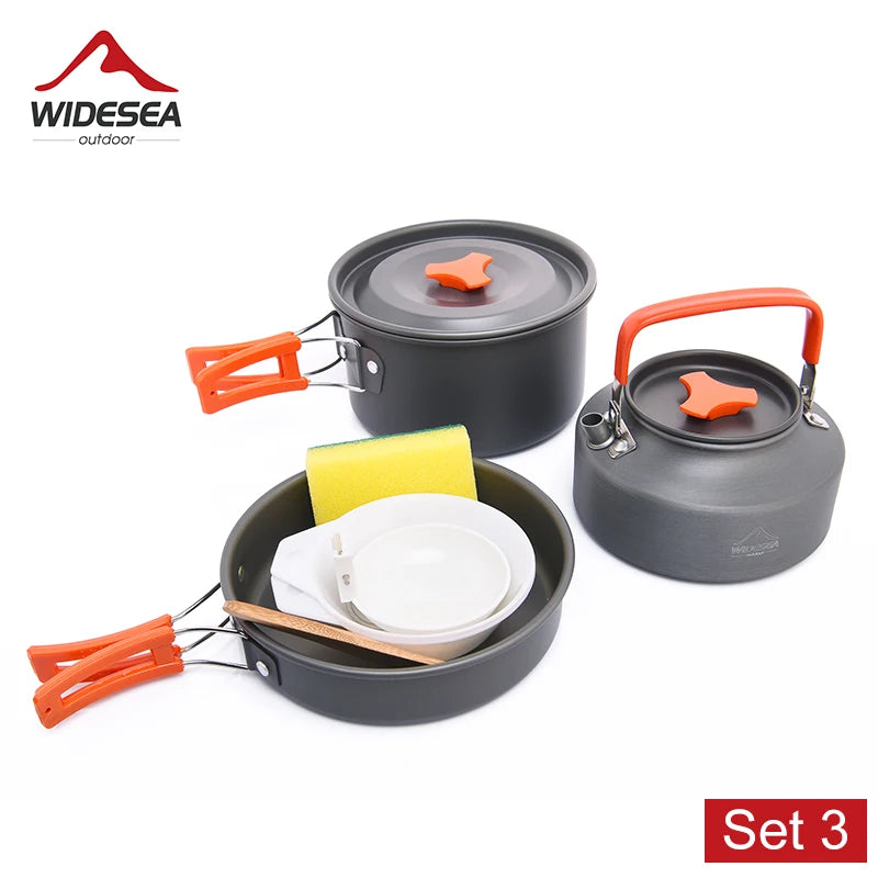 Camping-Kochset 2025: Widesea Outdoor Cookware - Tableware Hiking Picnic Travel Equipment Collection