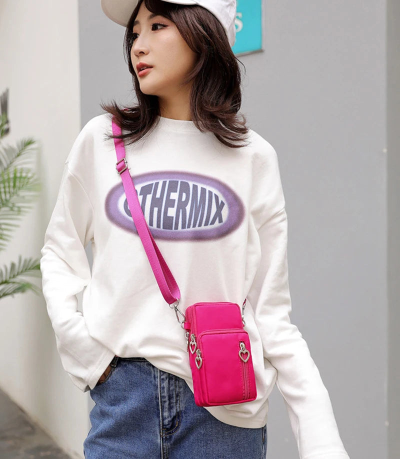 Crossbody Taschen Frauen 2025 - Wasserdicht Nylon Multifunktion Casual - Kleine Tasche Handy Hülle Crossbody Sport Geldbörse