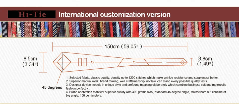 Navy Blue Plaid Silk Wedding Tie For Men Handky Cufflink Gift Mens Necktie Fashion Designer Business Party Dropshiping Hi-Tie