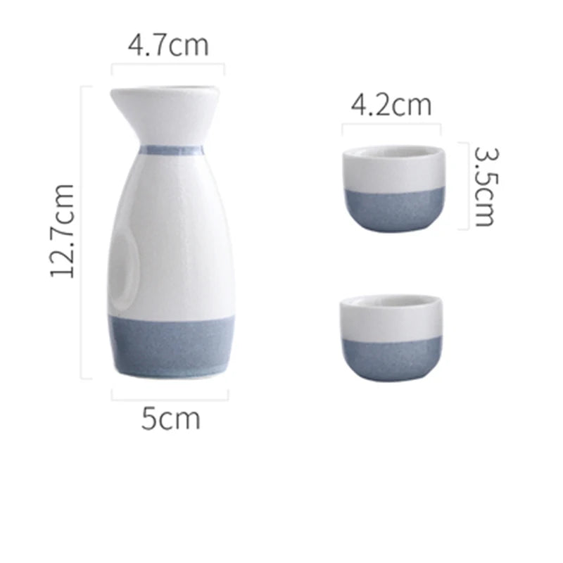 HKIT3327 Sake Set Retro Keramik - 360ml Gesamt 30ml Becher
