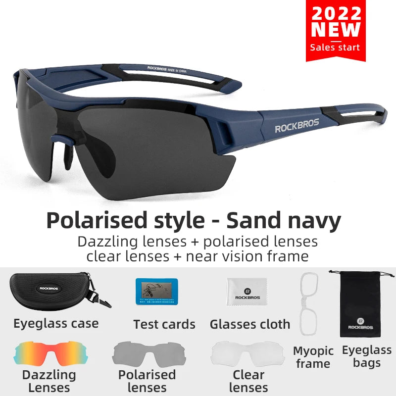 ROCKBROS Radfahren Polarisiert Brille Fahrrad Sonnenbrille Outdoor Sport Sonnenbrille MTB PC Schutzbrille Augenschutz 5/3 Linsen Fahrrad Zubehör