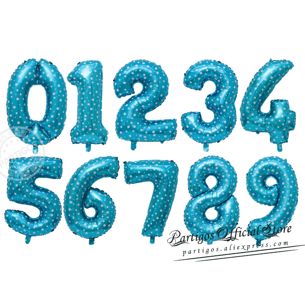 PartyPro Roségold Zahlenballons - Set 10 Stück 16 30 40Zoll