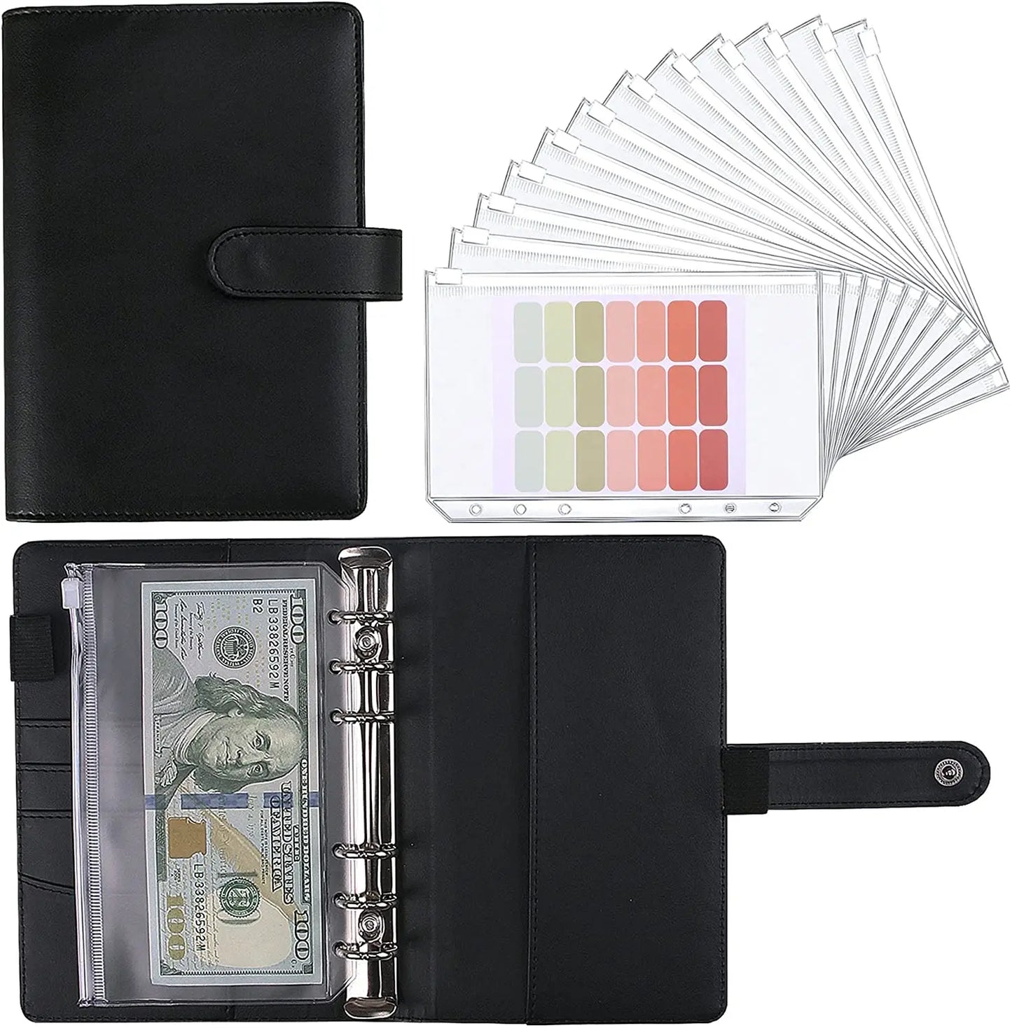 Coliky A5 A6 PU Leder Organizer - 6 Ringe 12 Taschen