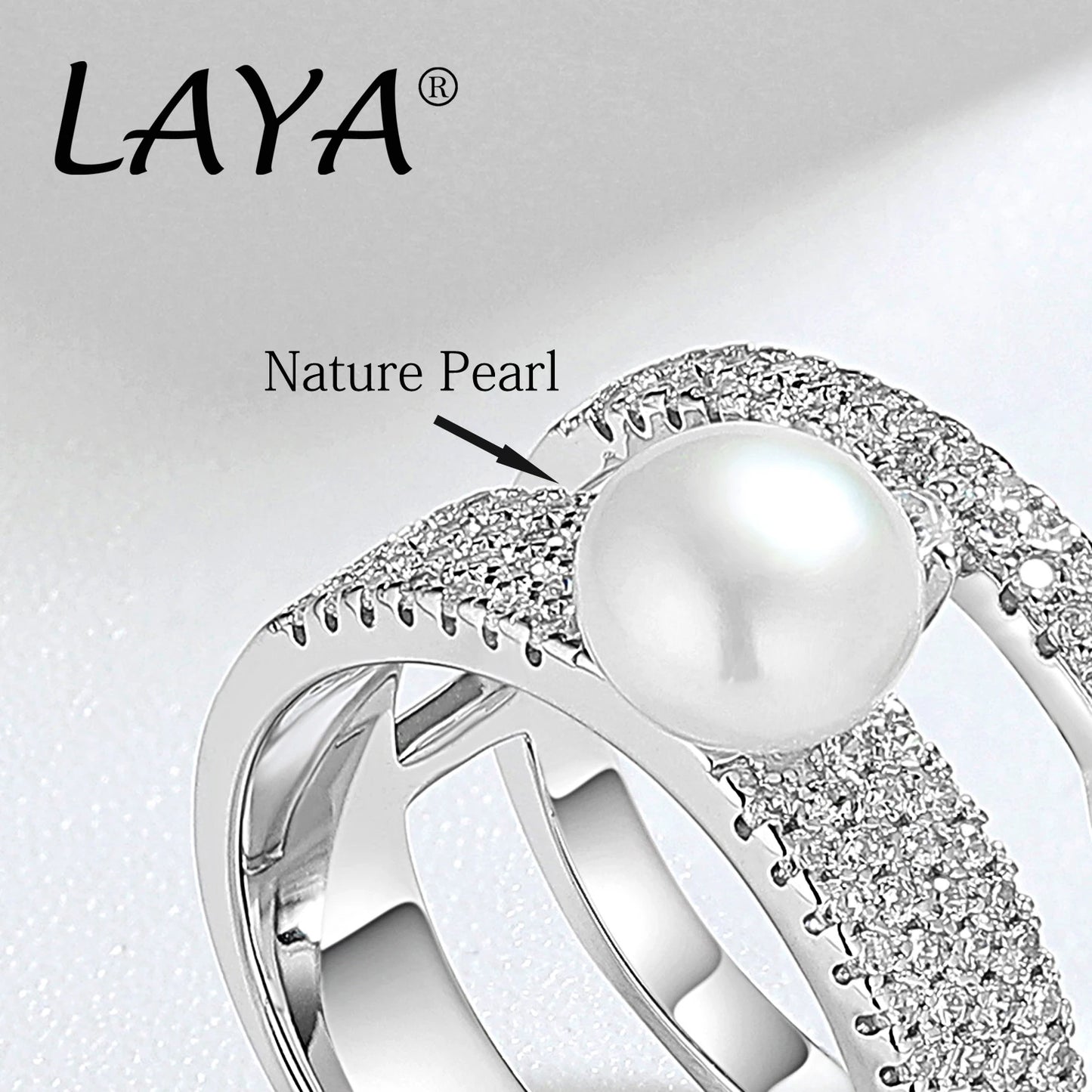 LAYA R29189-BW Perlenring Elegant - 925 Silber 7.48g