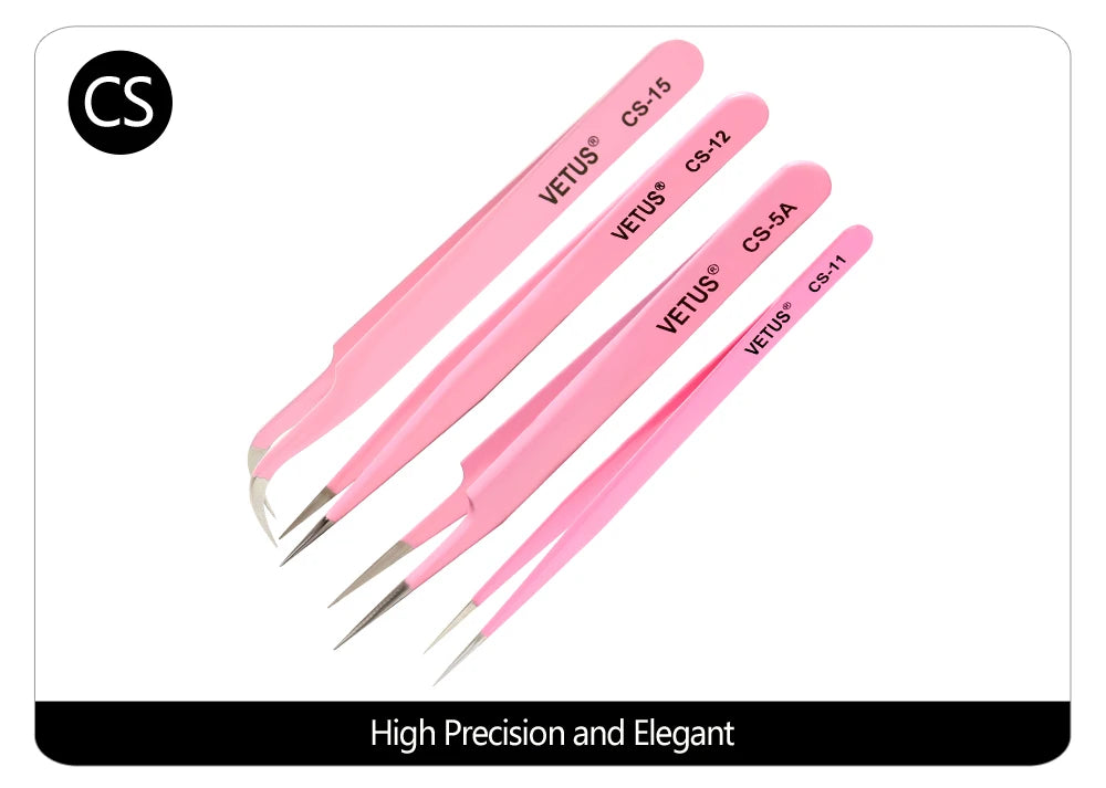 Makeup Professional Eyelash Tweezers 3D Volume Eyelash Extension Tweezer Fan Lash Eyebrow Tweezers VETUS Excellent Closure