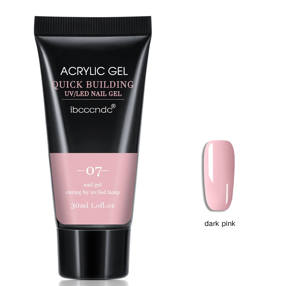 Gel de unghii 2025: 30ml acrilic dur, transparent - Colecție UV LED