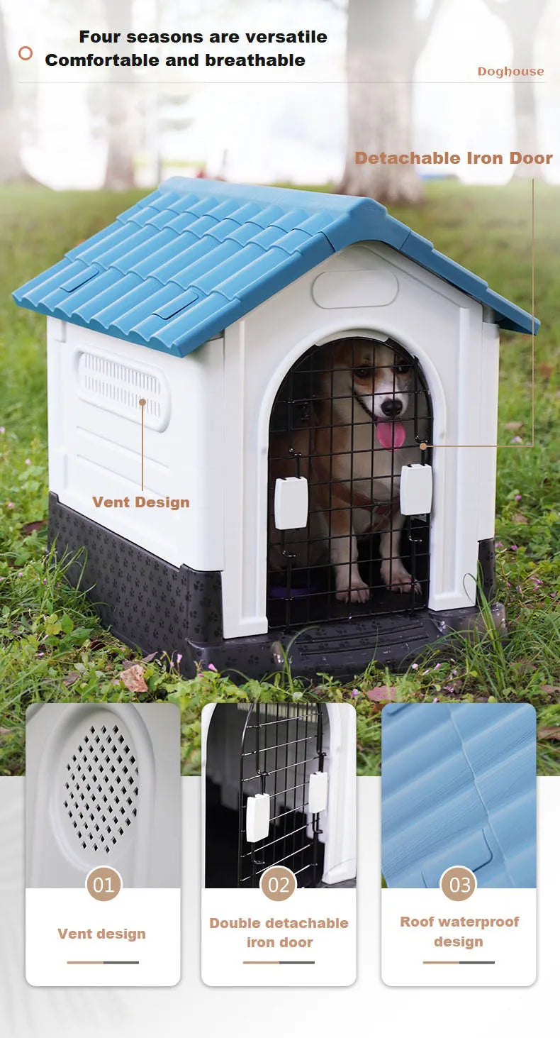 Dog House For Large Dogs Dog Bed Four Seasons Outdoor Washable Removable Pet Cat Bed Winter Warm Kennel Pet Supplies Plastics