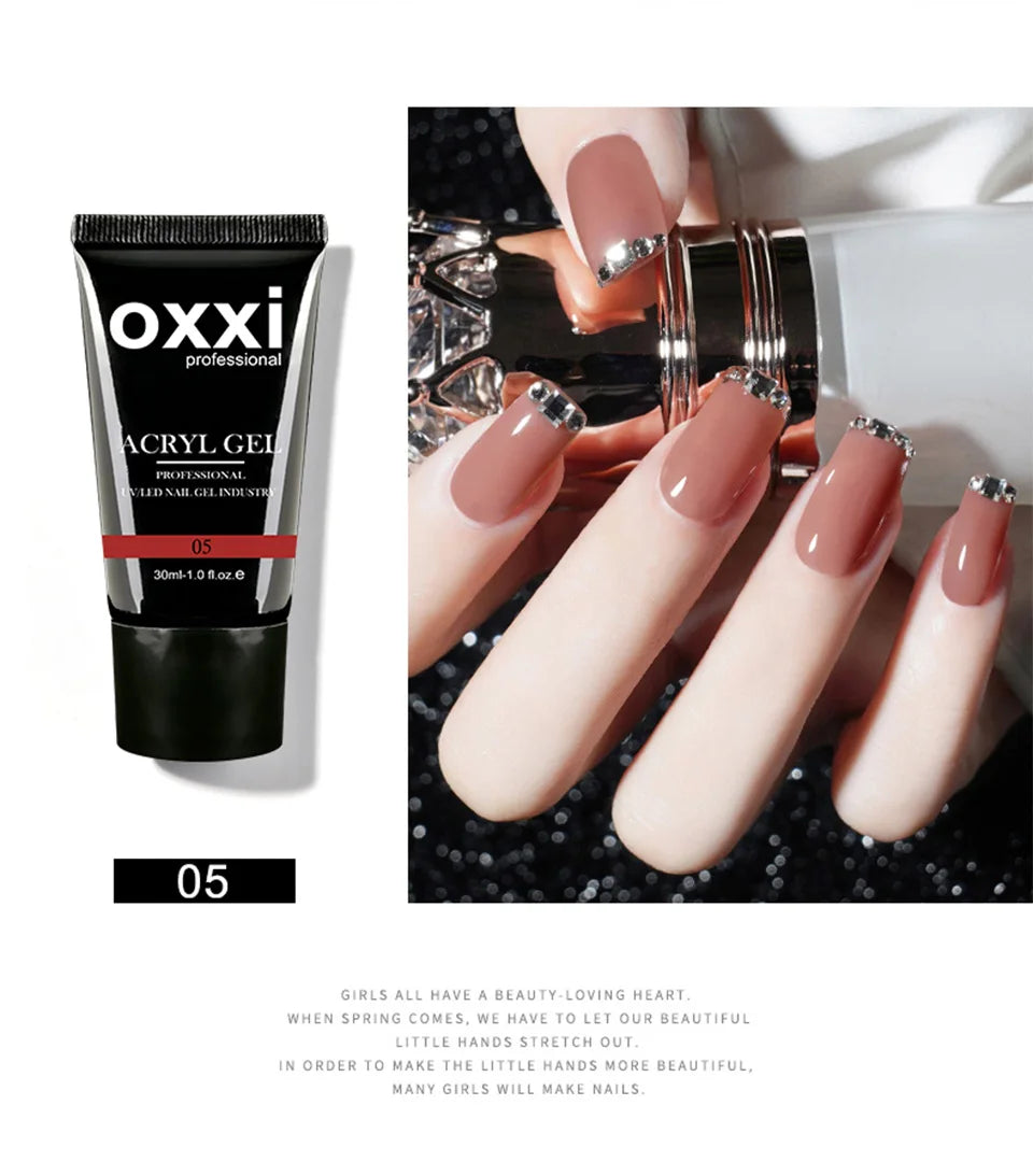 OXXI 30ml Gel Acrilic Semipermanent Poli Gel Manichiură Gel Rapid Ușor pentru Extensii UV LED Lac Builder Lac Acrilic Gellac Nou