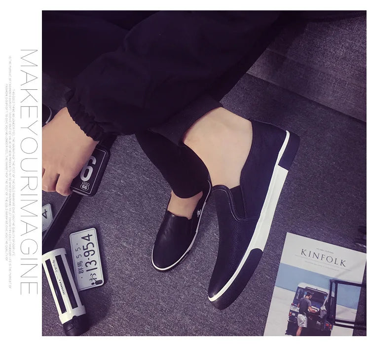 Pantofi sport respirabili pentru bărbați 2025 - Mocasini din piele PU, fără slip-on, la modă - Pantofi de vară de înaltă calitate