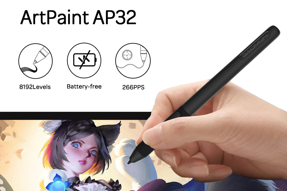 Gaomon PD2200 21.5 Inch Graphics Tablet Anti-Glare Full Lamination Screen Display with 8 Touch Keys Support ±60° Tilt Function