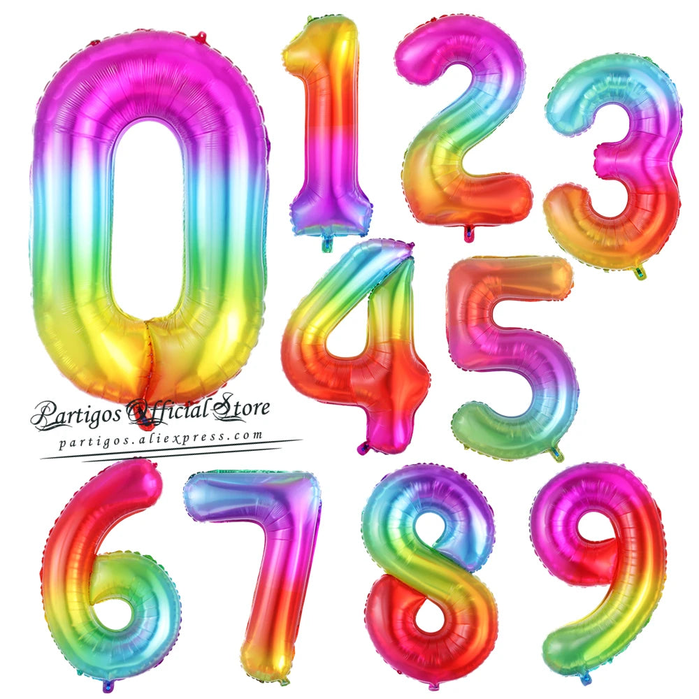 PartyPro Roségold Zahlenballons - Set 10 Stück 16 30 40Zoll