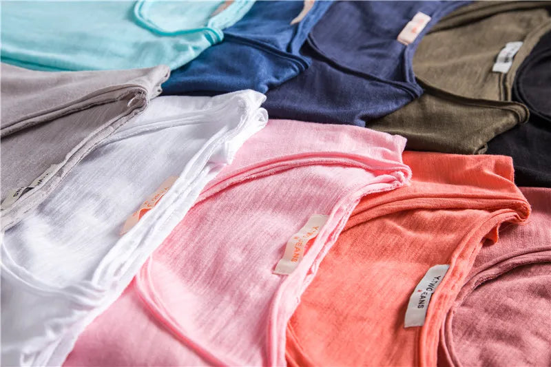 AIOPESON T-Shirt Casual Leicht - 100% Baumwolle Kurzarm