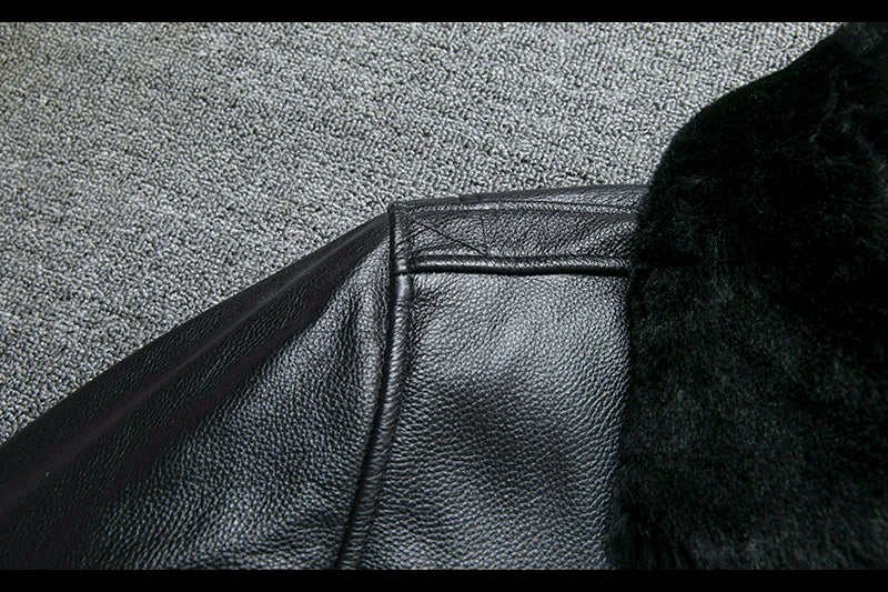 Air Force Flight Jacket Fur Collar Genuine Top Layer Cow Leather Jacket Men Black Brown Cow Coat Men's Winter Jacket