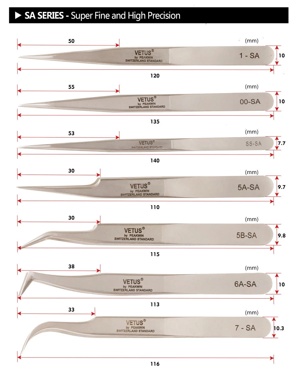 Makeup Professional Eyelash Tweezers 3D Volume Eyelash Extension Tweezer Fan Lash Eyebrow Tweezers VETUS Excellent Closure