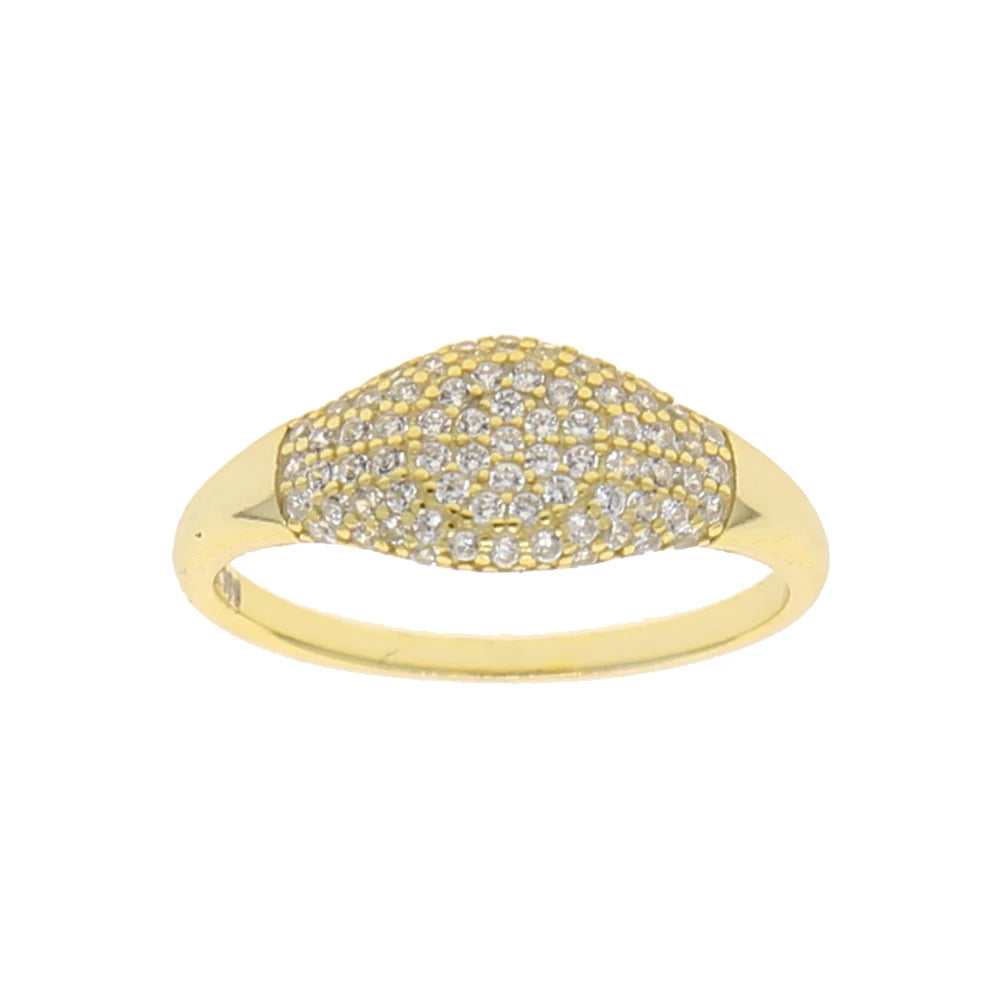 JYZSHINY CZ Kuppelring Funkelnd - 925 Silber 4.65g 8mm
