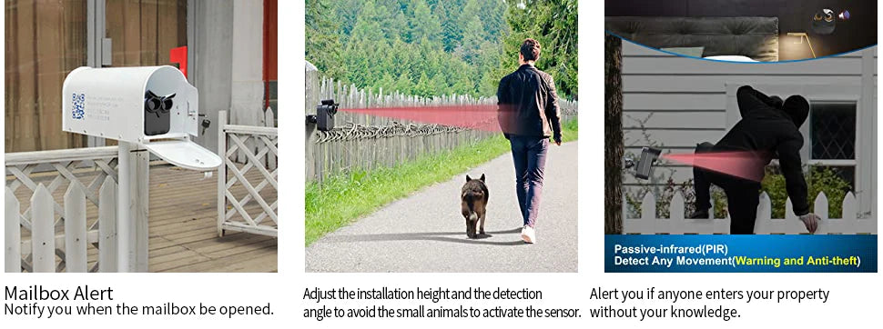 HTZSAFE Wireless Driveway Security Alarm - Waterproof PIR Motion Detector - Garage Welcome Burglar Alarm - Secure System Patrol