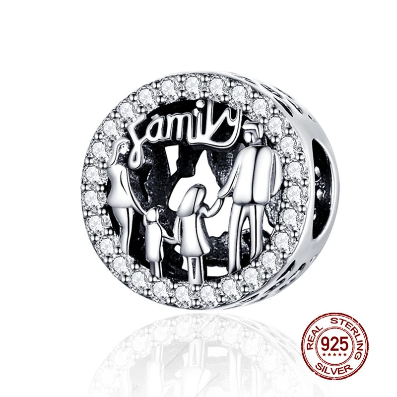 Sterling Silber Anhänger: WOSTU 925 DIY Armband Charms AAA Cubic Zirkonia - Haustier Kamera Biene Kaffee Marienkäfer Perlen Original 1.9g