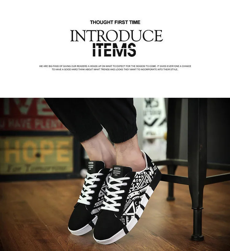 Men Sneakers Casual Shoes Men Lovers Printing Fashion Flat Tenis Masculino Vulcanized Shoes Zapatos De Hombre