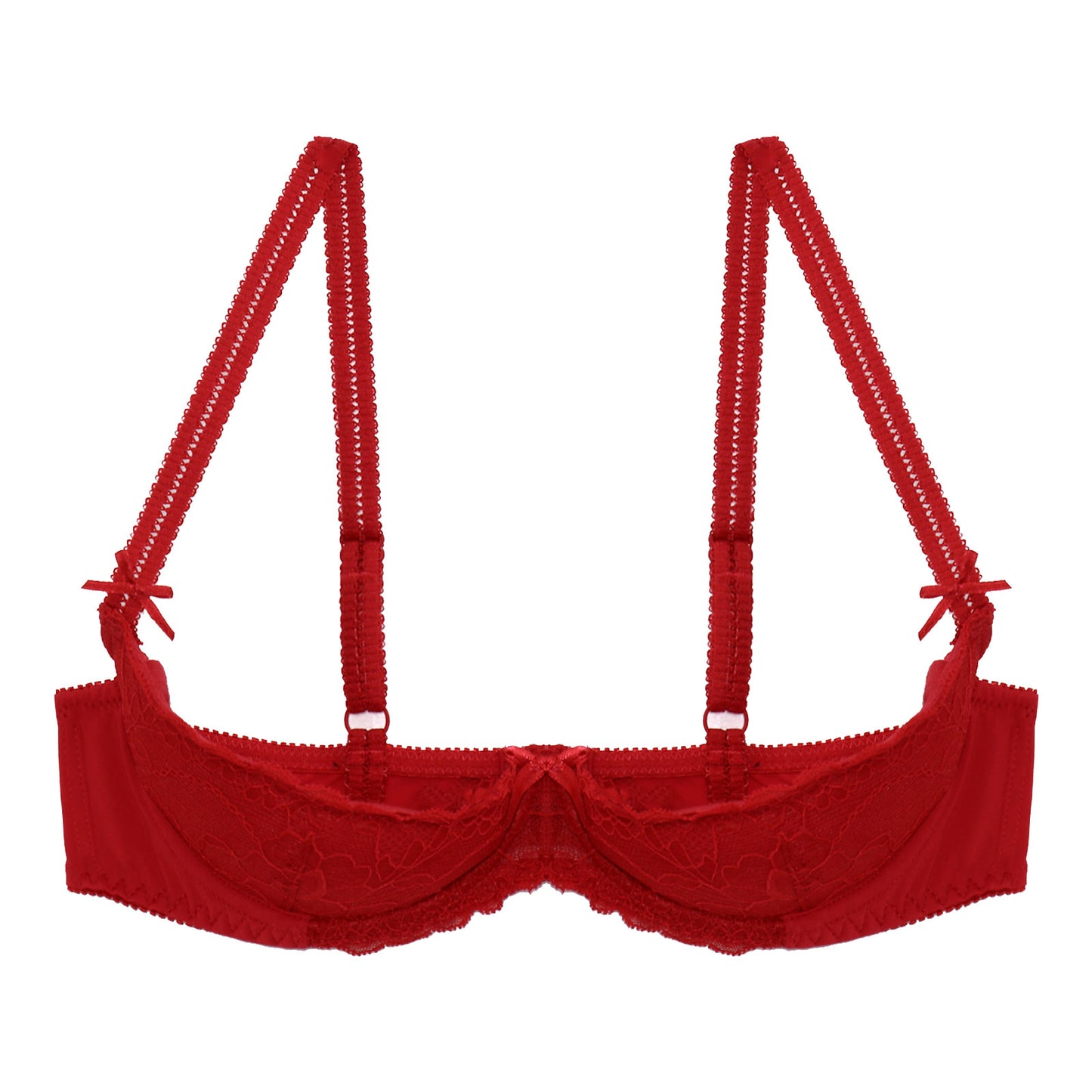 Sutien elegant pentru femei, cu 1/2 cupă, cu întăritură, push-up, dantelă, cu căptușeală, bandană, bretele reglabile, lenjerie intimă, spate cu cârlig, bustieră