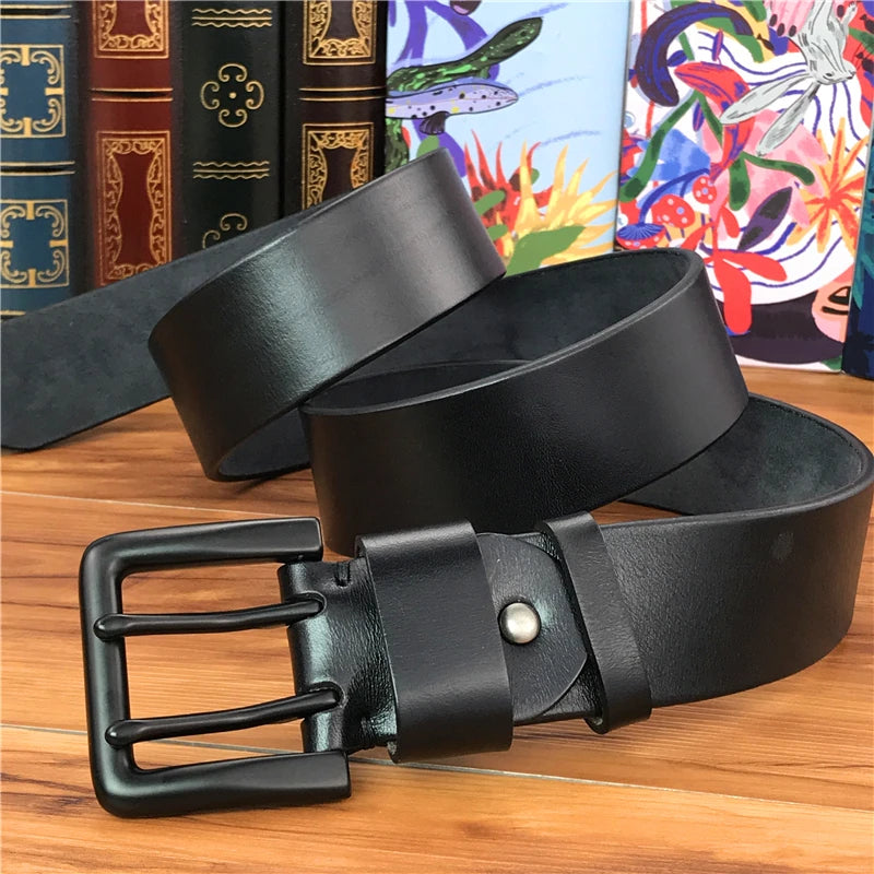 Herren Ledergürtel 2025 - Super Wide 4.2CM Luxury Thick Genuine Leather Double Buckle