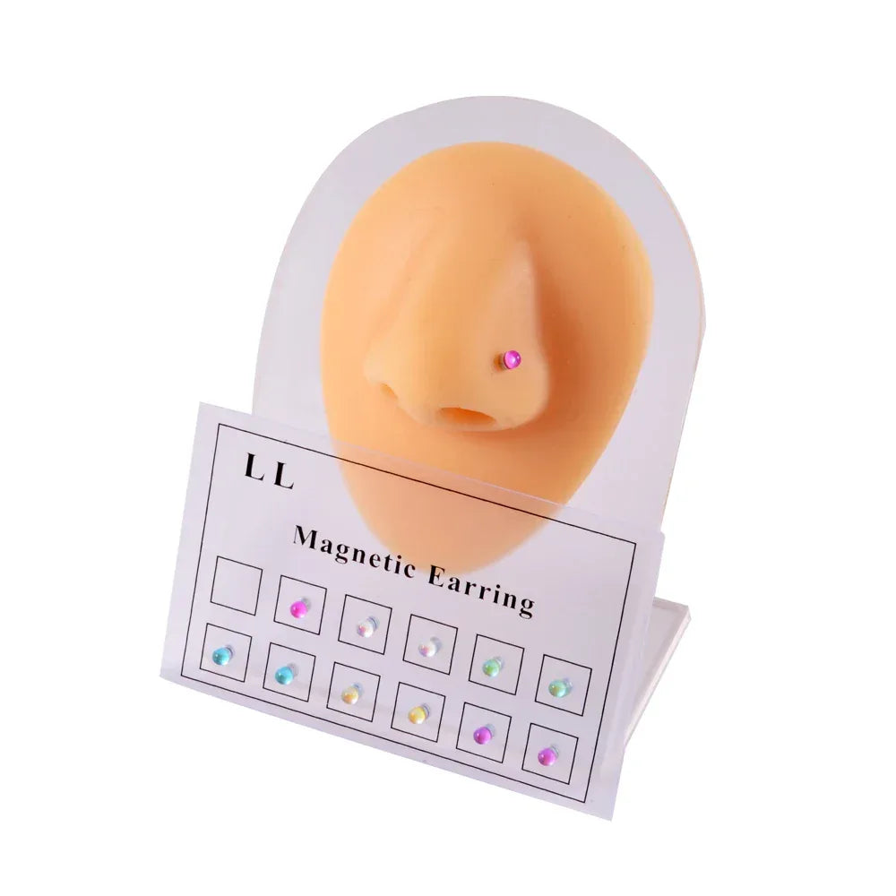 Luna 12er Set Magnetische Fake Piercings - Ohne Stechen - Golden Bridge Store