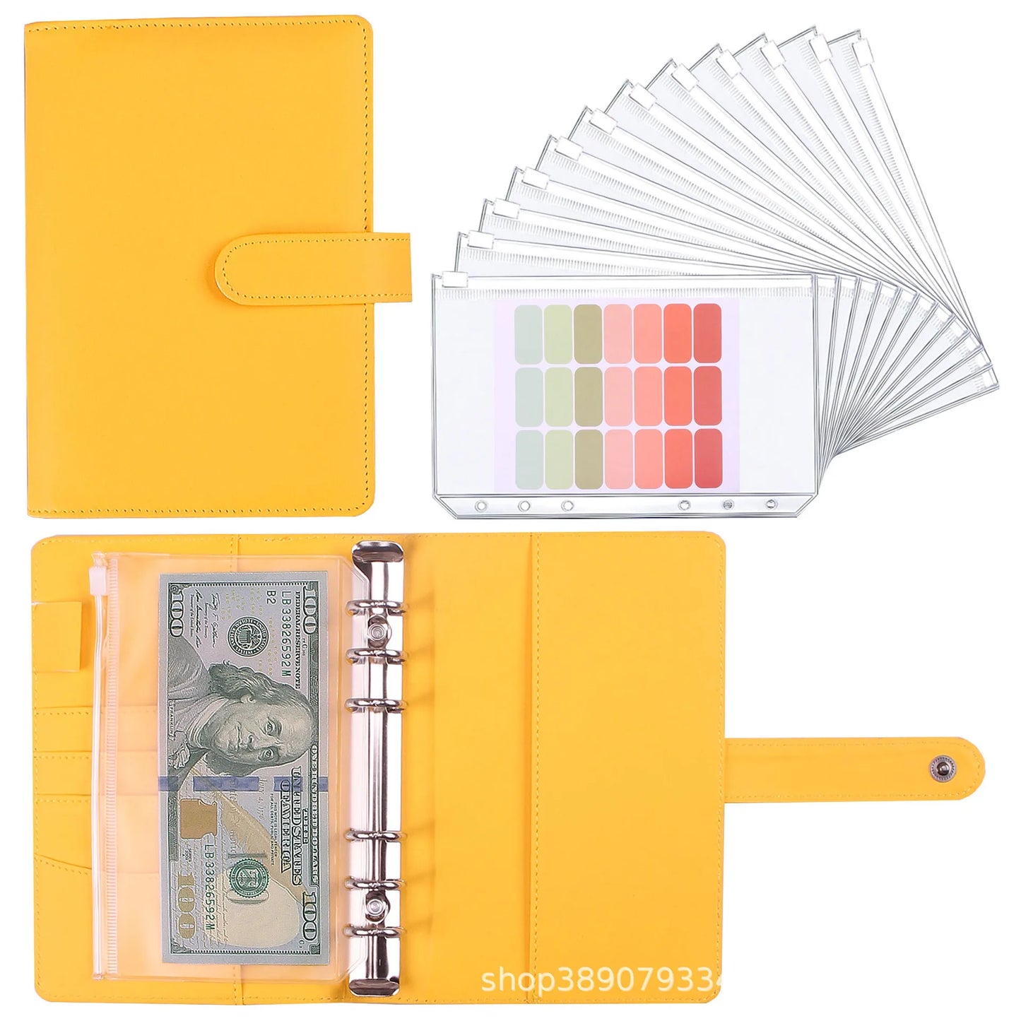 Coliky A5 A6 PU Leder Organizer - 6 Ringe 12 Taschen