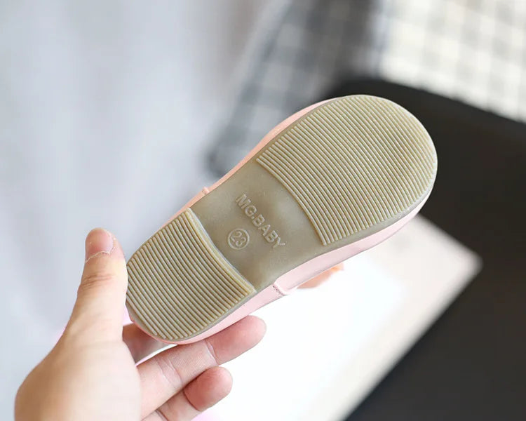 Baby Prinzessin Mädchen Schuhe 2025 - Frühling Herbst Süße Schleife Lackleder - Tanzschuhe Erste Laufschuhe Kinder