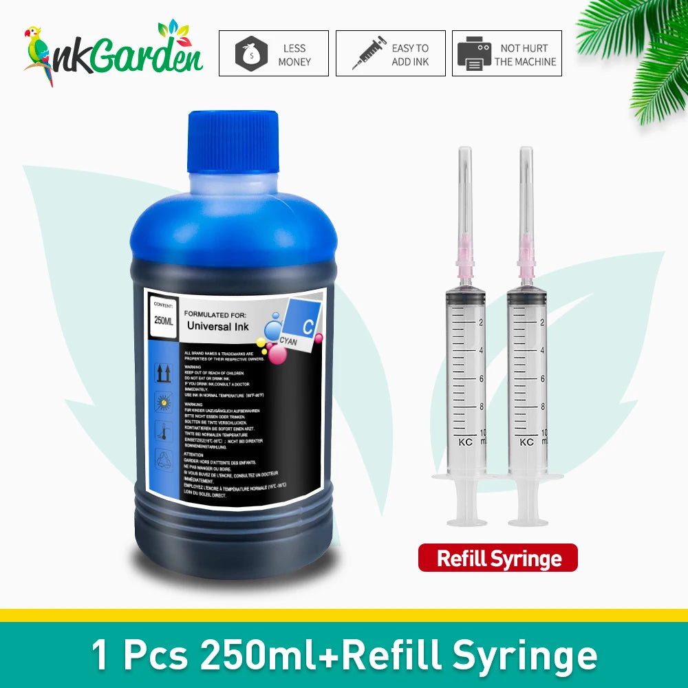 InkGarden Universal Tinten Nachfüllset - 250ml HP Canon