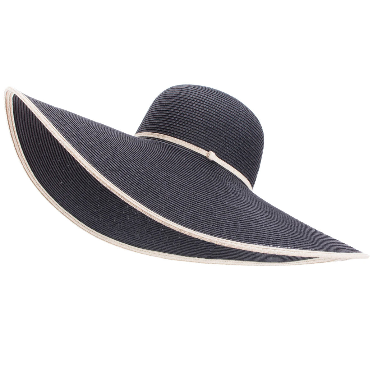 Lawliet 7.1''/18cm Faltbar Übergroß Riesig Breite Krempe Sonne Strand Stroh Hüte Hochzeit Damen Floppy Party Elegant A330