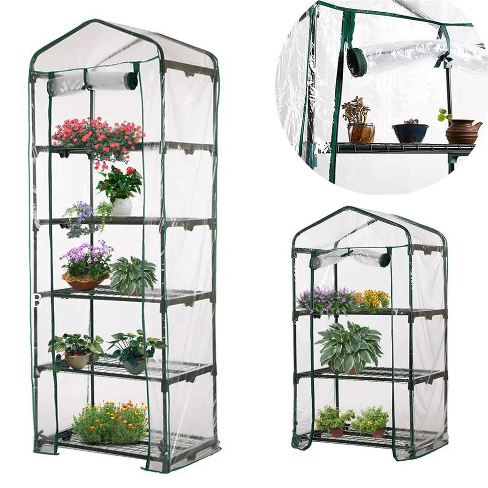 Garden House Mini Portable Garden Green House Warm Greenhouse Flower Plants Gardening Outdoor Greenhouse Cover (no Iron Shelf)