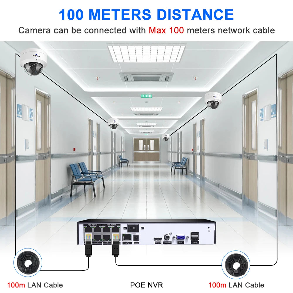 Überwachungssystem 2025: Hiseeu 4CH 5MP POE Dome IP Camera System Kit - Video Surveillance Set Night Vision Home Outdoor Waterproof Security Camera Set POE Collection