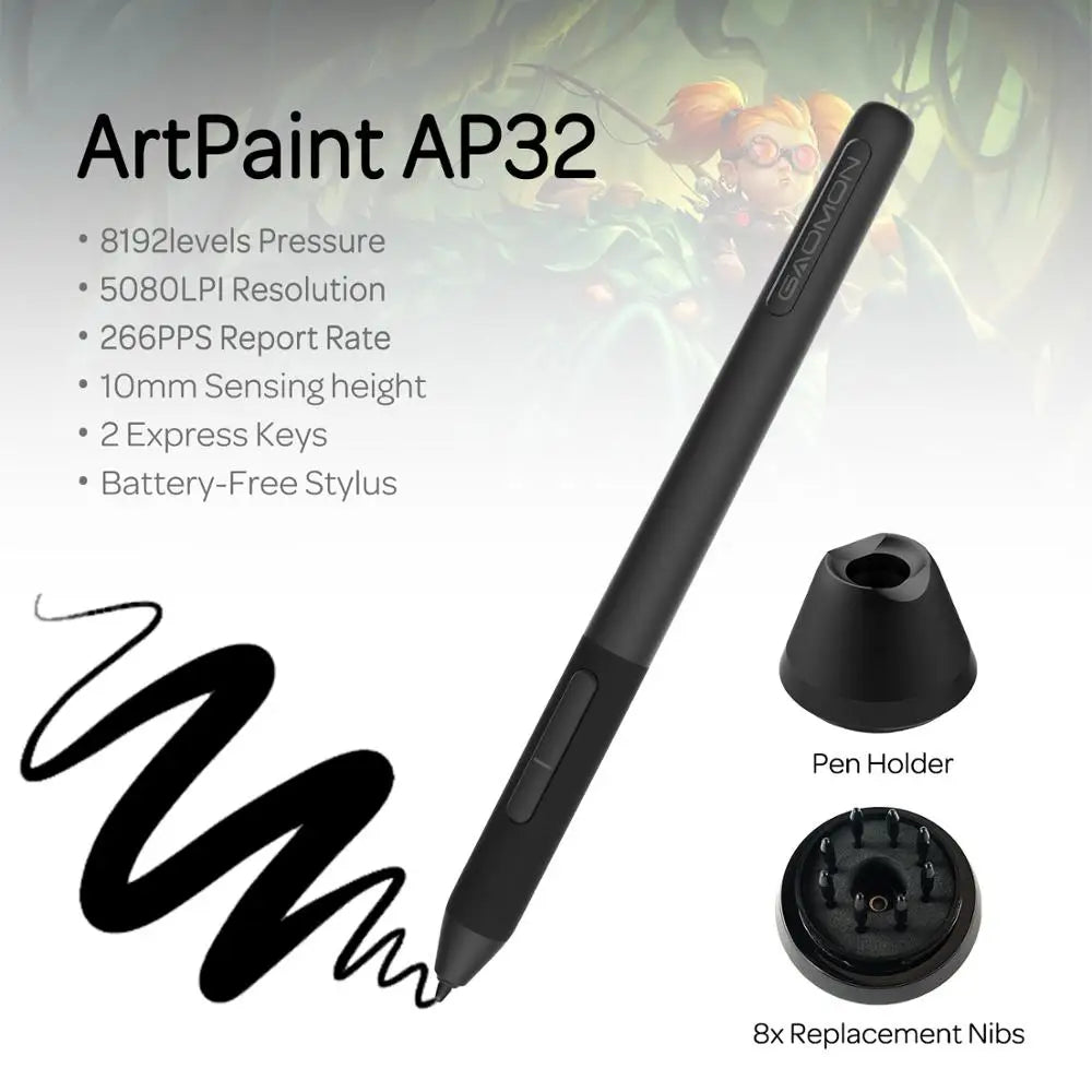 Gaomon PD2200 21.5 Inch Graphics Tablet Anti-Glare Full Lamination Screen Display with 8 Touch Keys Support ±60° Tilt Function