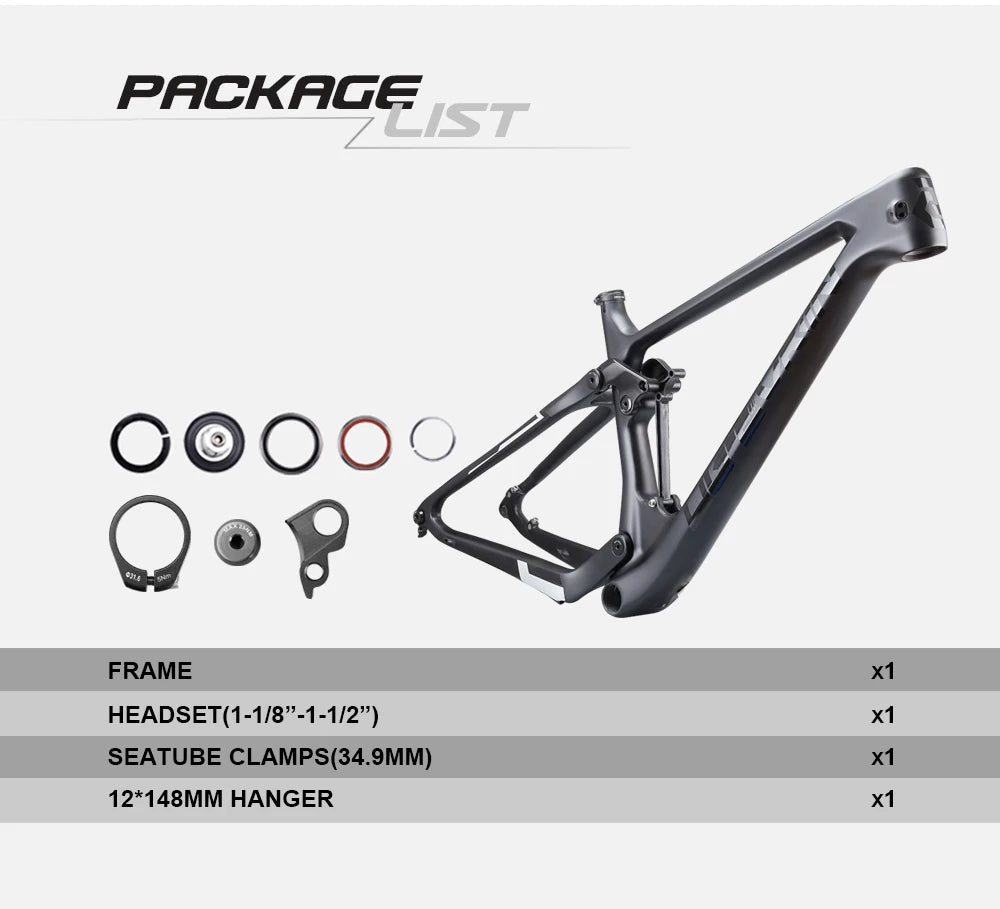 OG-EVKIN CF-080 2025 - Carbon Full Suspension MTB Rahmen - 12X148 Thru-Axle Boost 29er Professional Mountain Bike