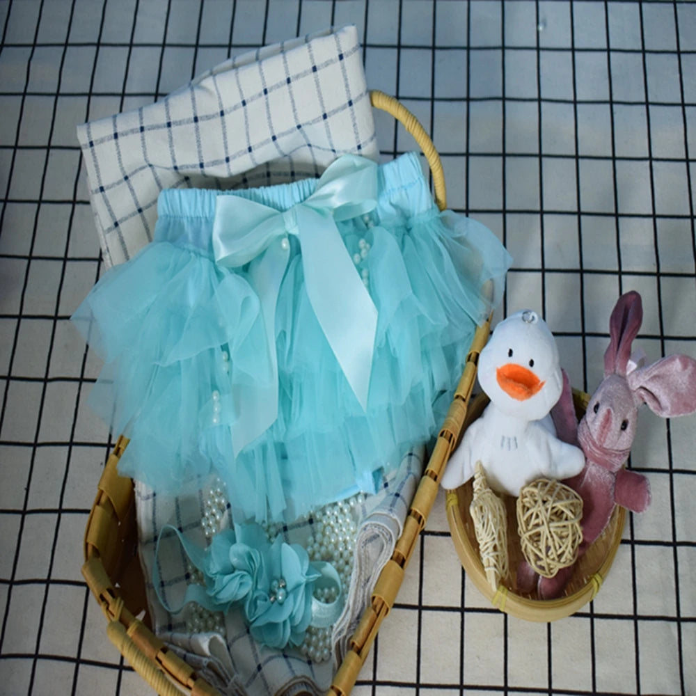 Baby-Tutu-Set 2025: Tulle-Bloomers Regenbogen-Rock - Newborn Fashion Collection