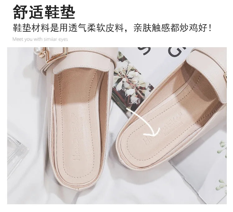 Damen Slipper 2025 - Mode Leder Loafer Ohne Absatz - Slip-On Sommer Outdoor Leichte Walking Schuhe