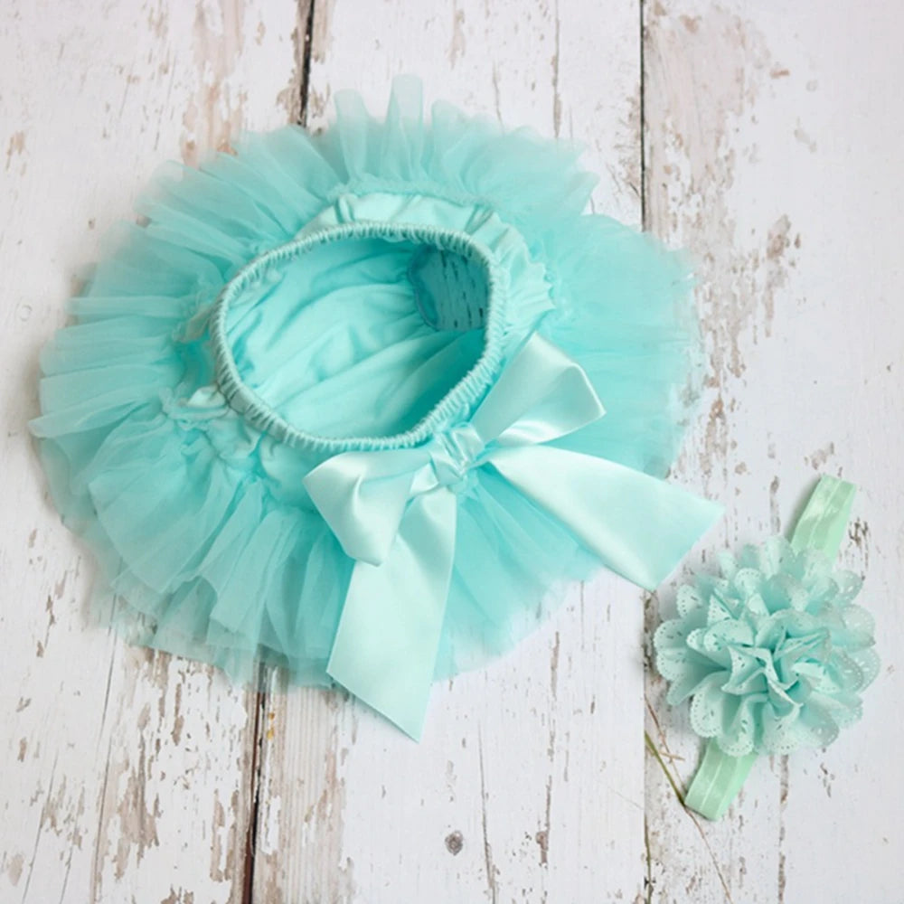 Baby-Tutu-Set 2025: Tulle-Bloomers Regenbogen-Rock - Newborn Fashion Collection