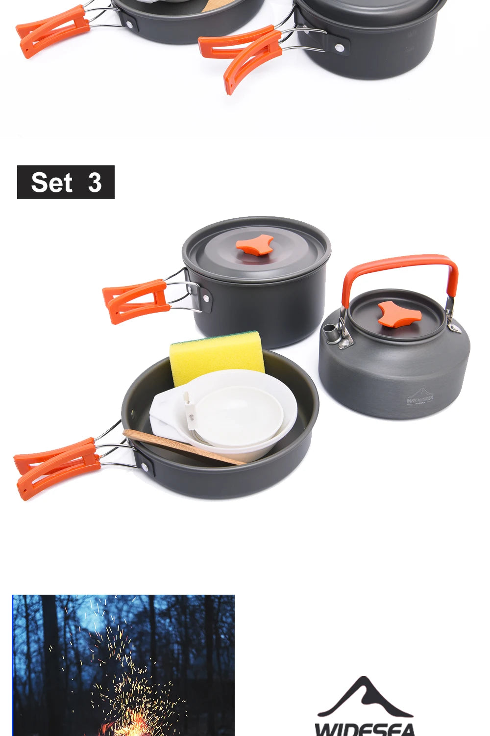 Camping-Kochset 2025: Widesea Outdoor Cookware - Tableware Hiking Picnic Travel Equipment Collection