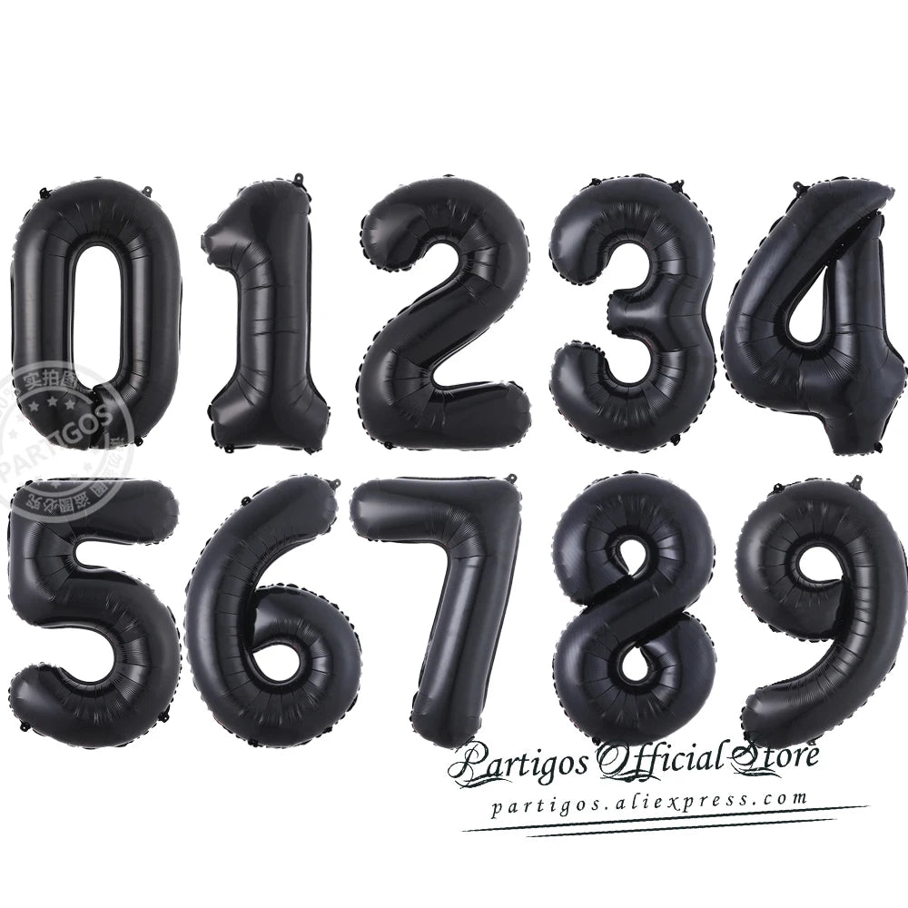 PartyPro Roségold Zahlenballons - Set 10 Stück 16 30 40Zoll