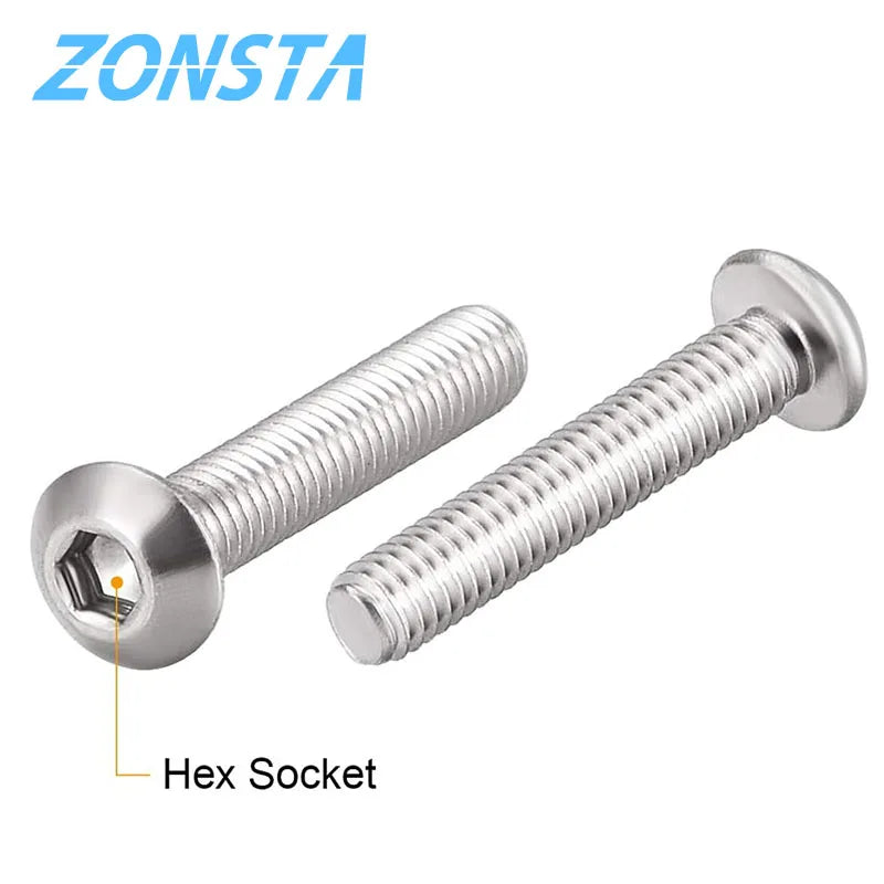 ISO7380 M2 M2.5 M3 M4 M5 M6 Round Black 10.9 Grade Hex Screws Hexagon Screw Cap Socket Button Head  Allen Furniture Bolt