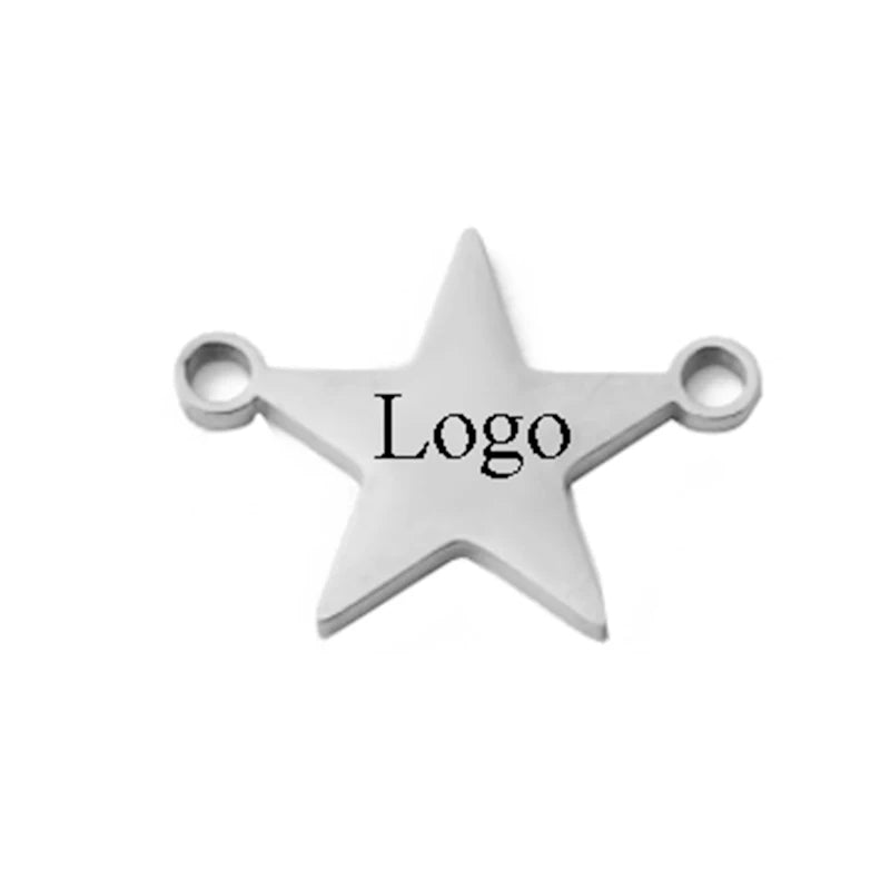Edelstahl Gravur Anhänger Set 2025 - 5 Stück DIY Schmuck Herz Stern Dreieck Schmetterling