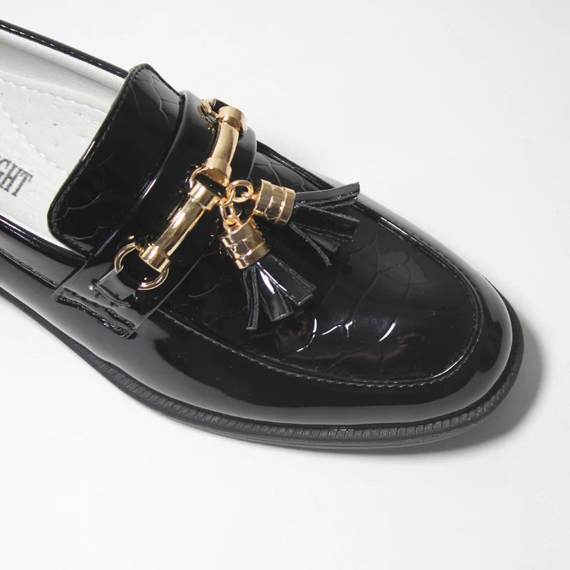 Neu Jungen Schuhe Rund Zehe 2025 - Quasten Casual Slip On Loafers Kinder - Smart Spanisch Page Boy Hochzeit Dress Formal Weich Gummi Sohle Flats